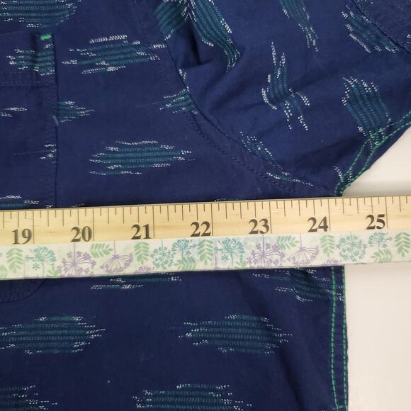 Carbon 2 Cobalt Men's Short Sleeve Button Up Shirt Blue Aztec Patterned Size L - Picture 6 of 10